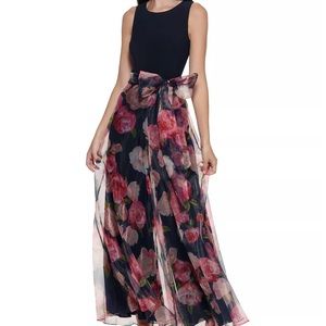 🌸NWT🌸 Eliza J Sleeveless Floral Organza Overlay Jumpsuit, Size 6